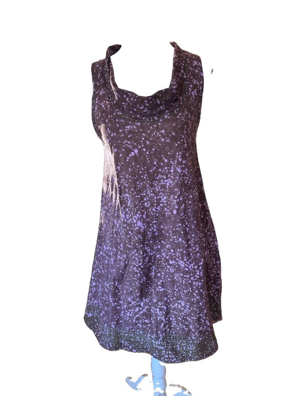 Global Mamas Dress Small Purple Cotton Handmade Ghana Tunic Pockets